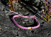 Fjanart armband i tyg, rosa med orienteringsskärm